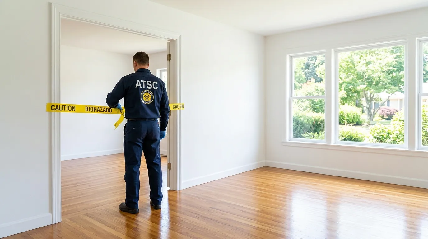 Certified biohazard cleanup crew performing Trauma Scene Cleanup in Westbrook